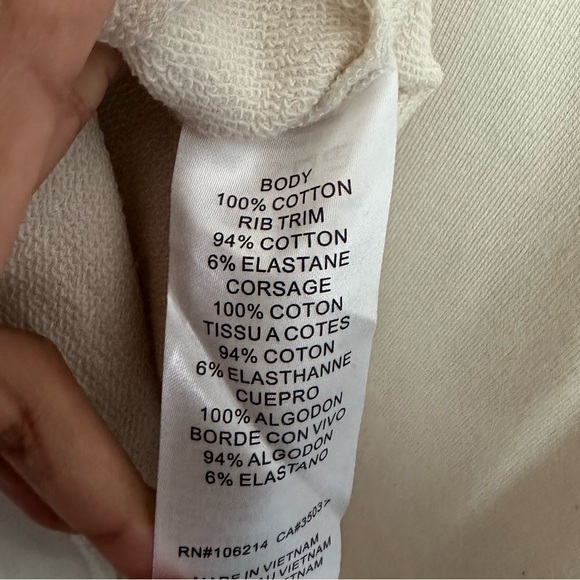 Joe's Collection Women's Sz S Cream Sweater Distressed Hem Lace Up Sleeve NWT - Picture 8 of 9